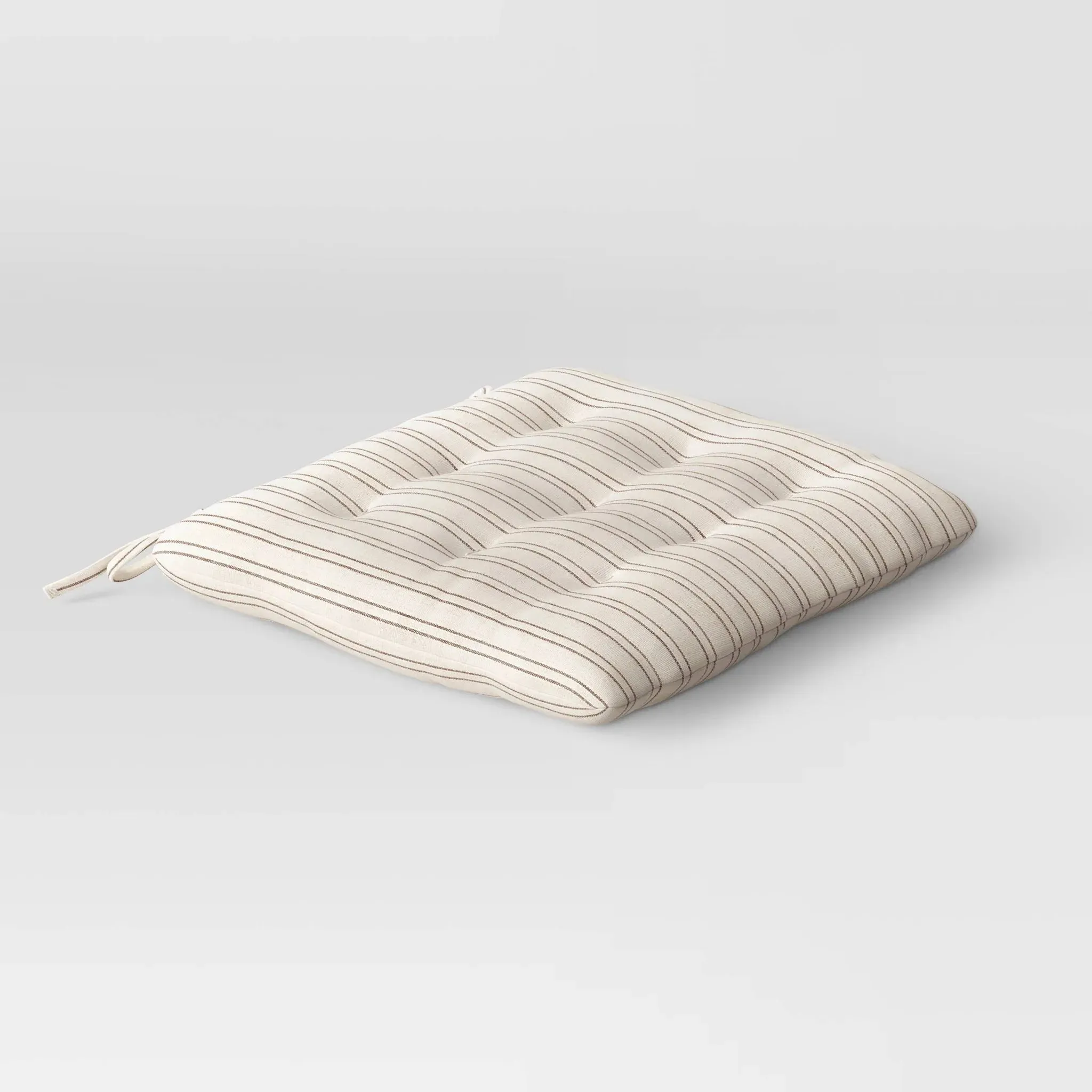 15"x15"x2.1"  Striped Chair Pad Black/Natural
