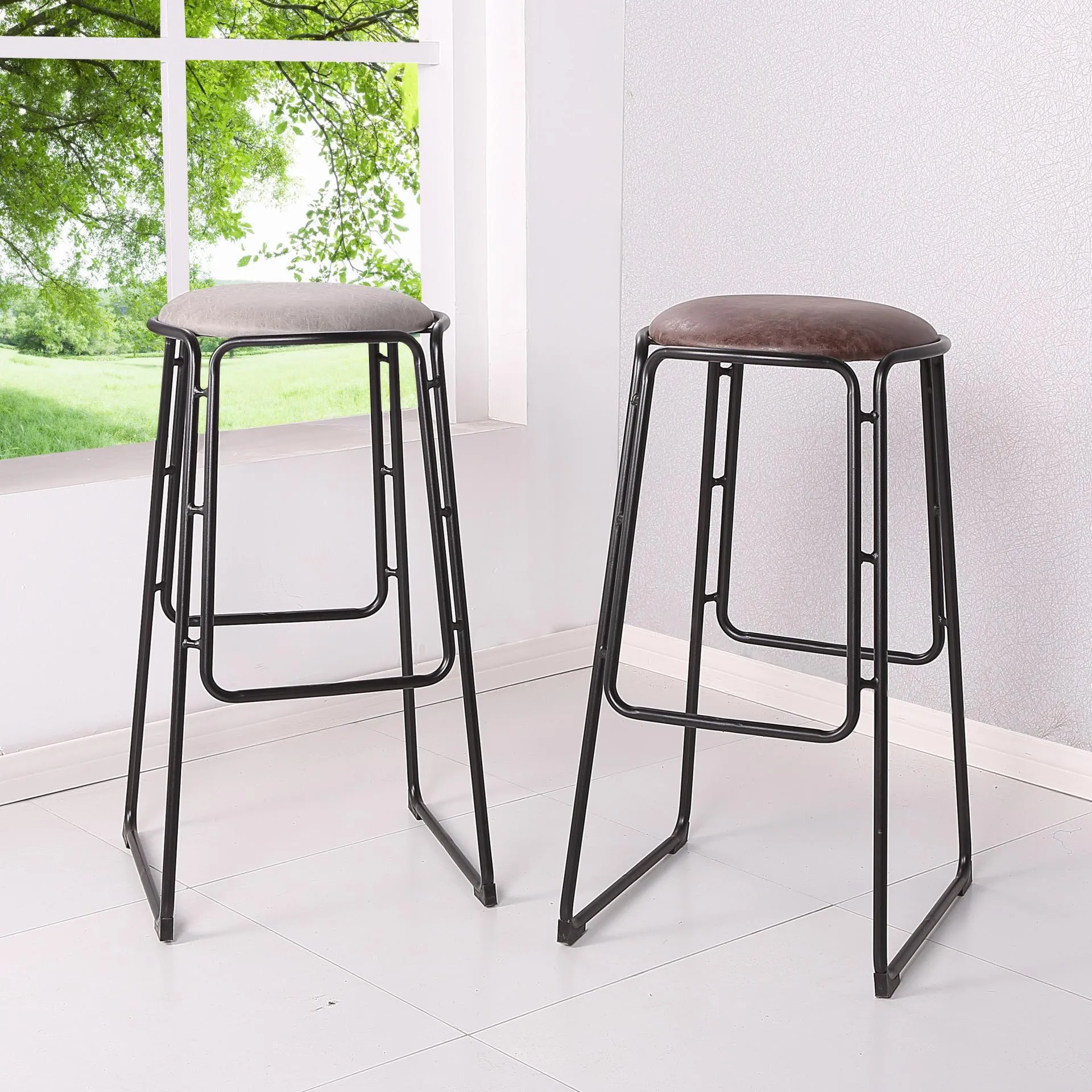 Ace Bar Stool Set of 2 VINTAGE COFFEE