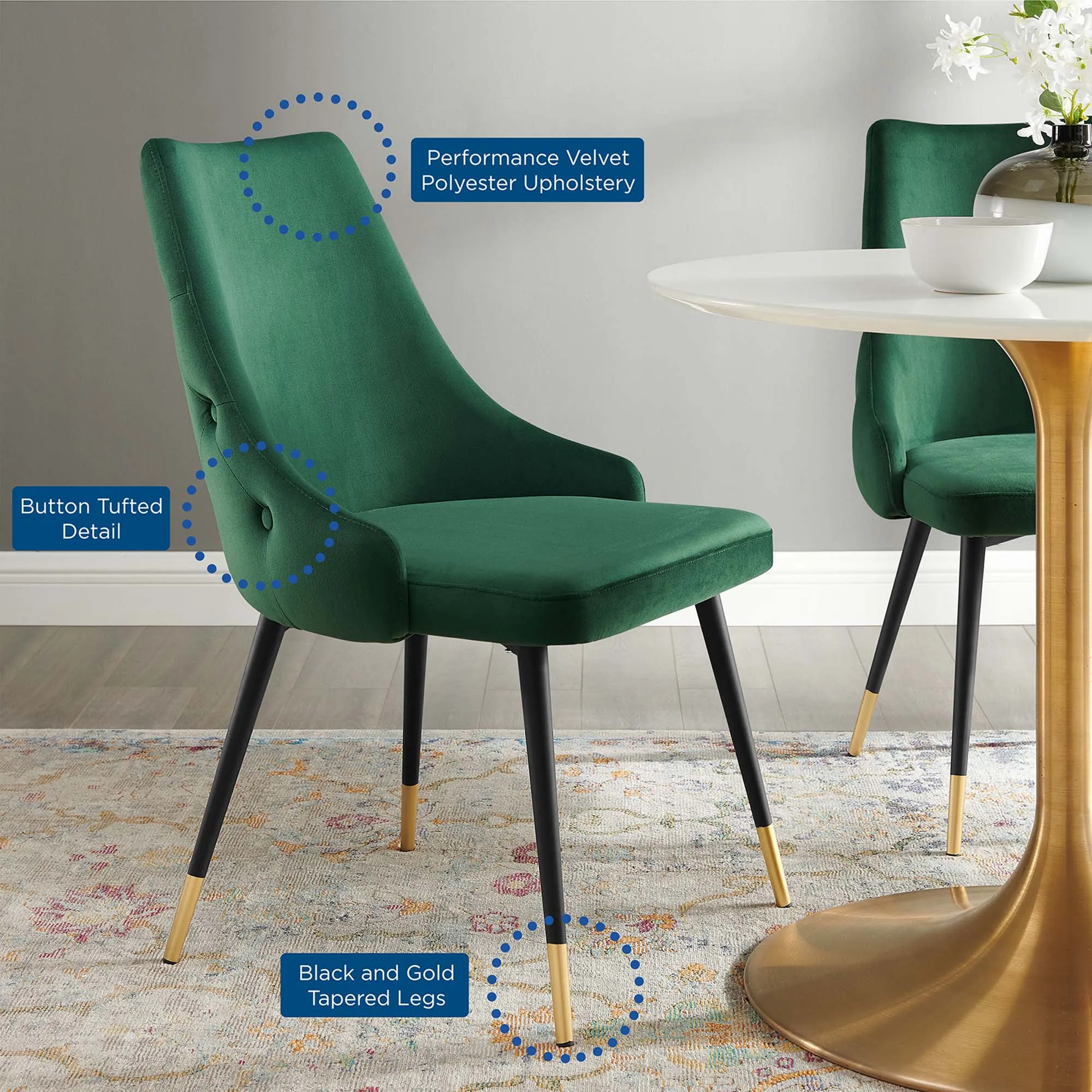 Adorn Tufted Performance Velvet Dining Side Chair by Modway