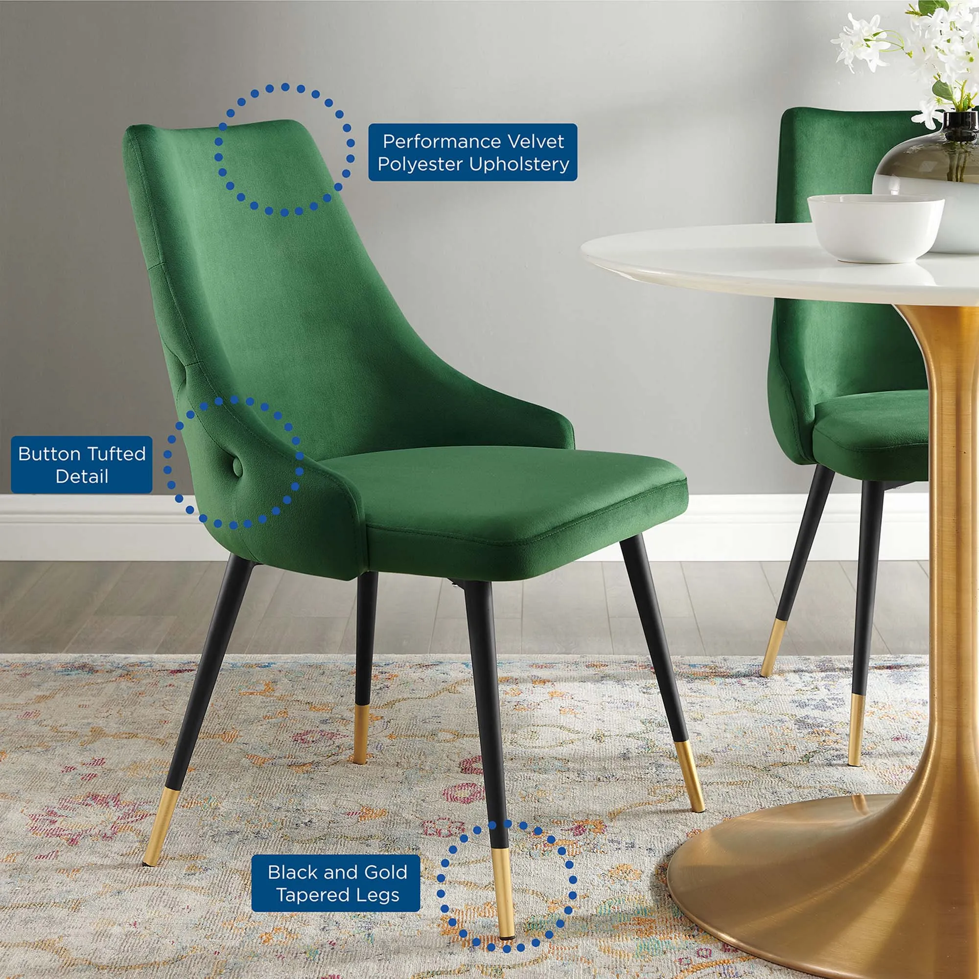 Adorn Tufted Performance Velvet Dining Side Chair by Modway