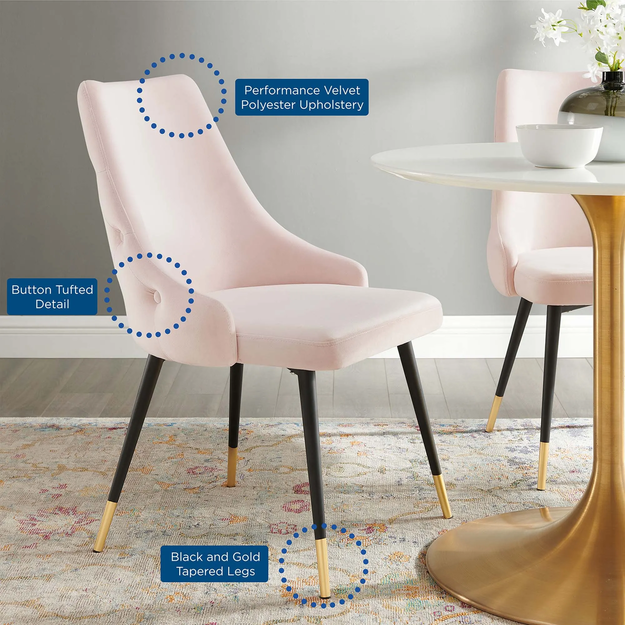 Adorn Tufted Performance Velvet Dining Side Chair by Modway
