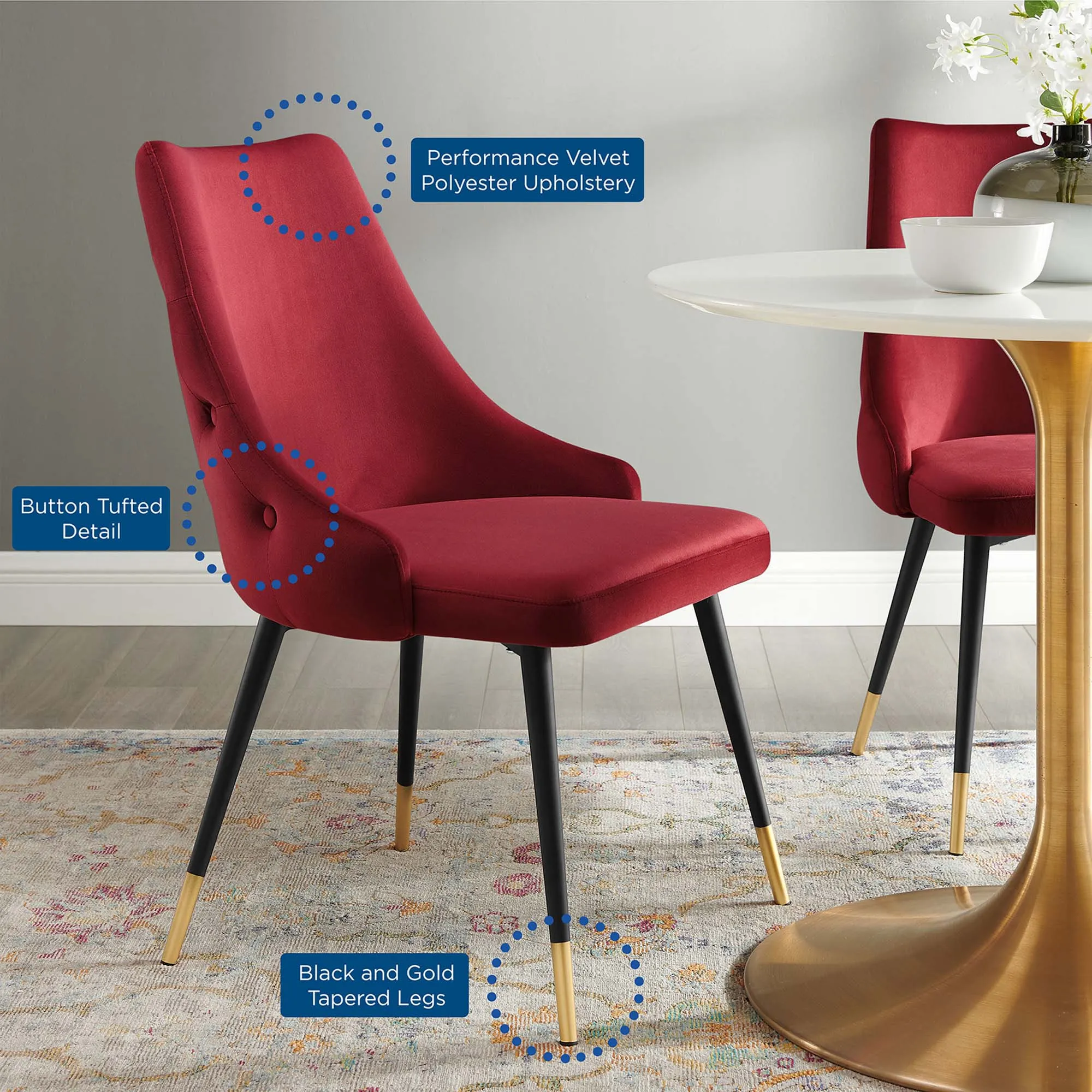 Adorn Tufted Performance Velvet Dining Side Chair by Modway