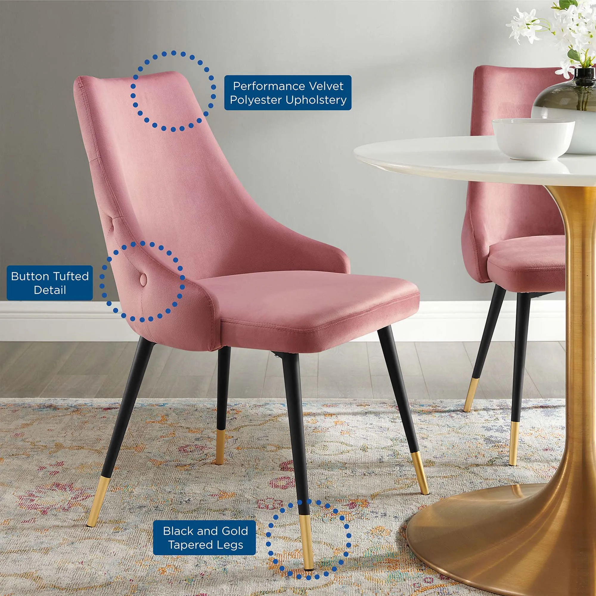 Adorn Tufted Performance Velvet Dining Side Chair by Modway