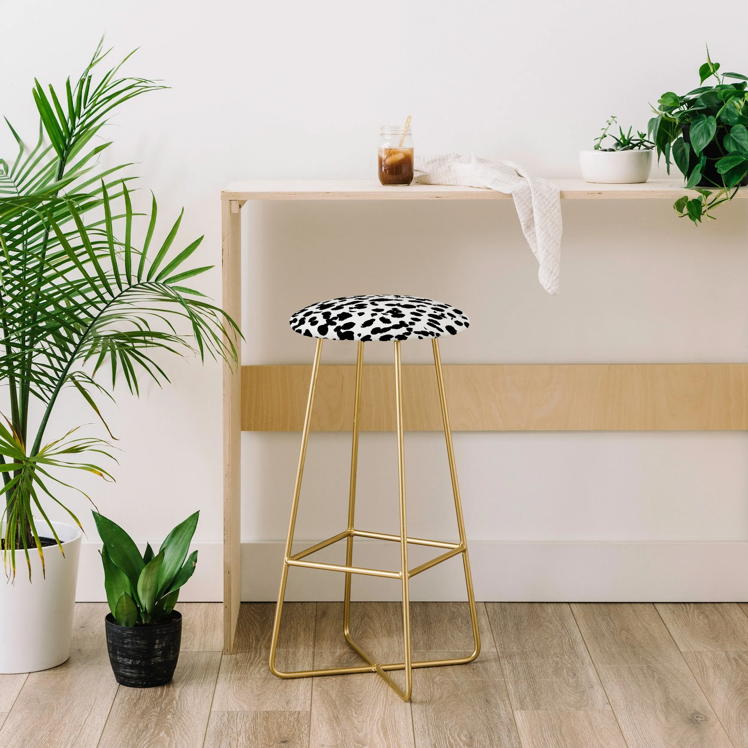 ANIMAL SPOT BLACK AND WHITE Bar Stool by Amy Sia