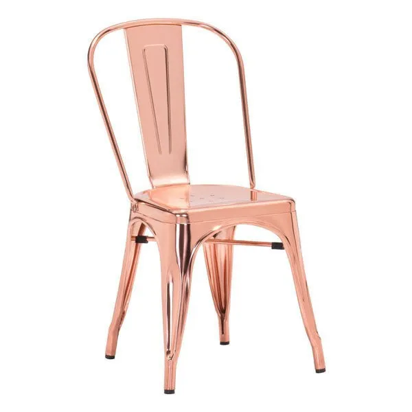 Anita Metal Chair Set of 2 ROSE GOLD