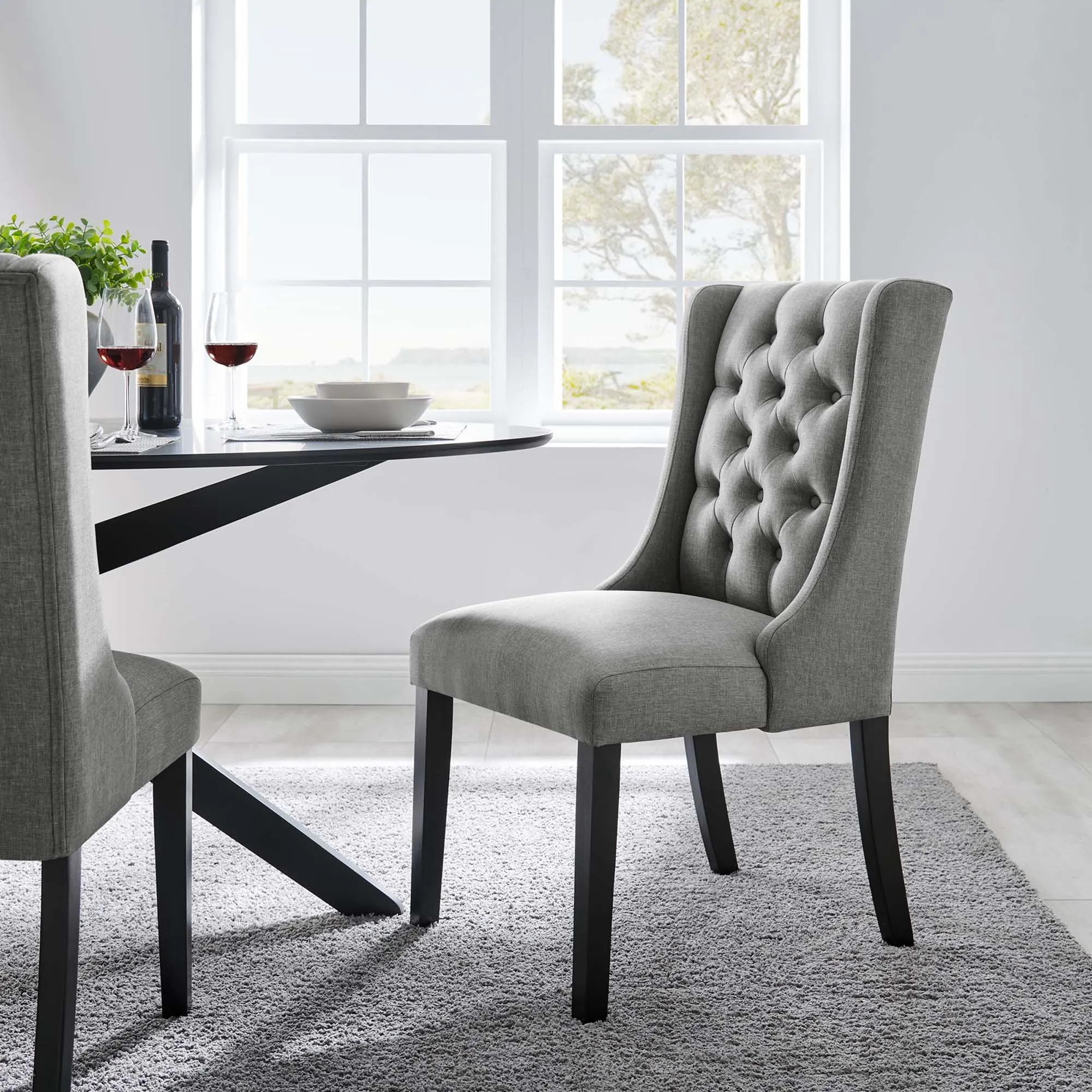 Baronet Button Tufted Fabric Dining Chair by Modway