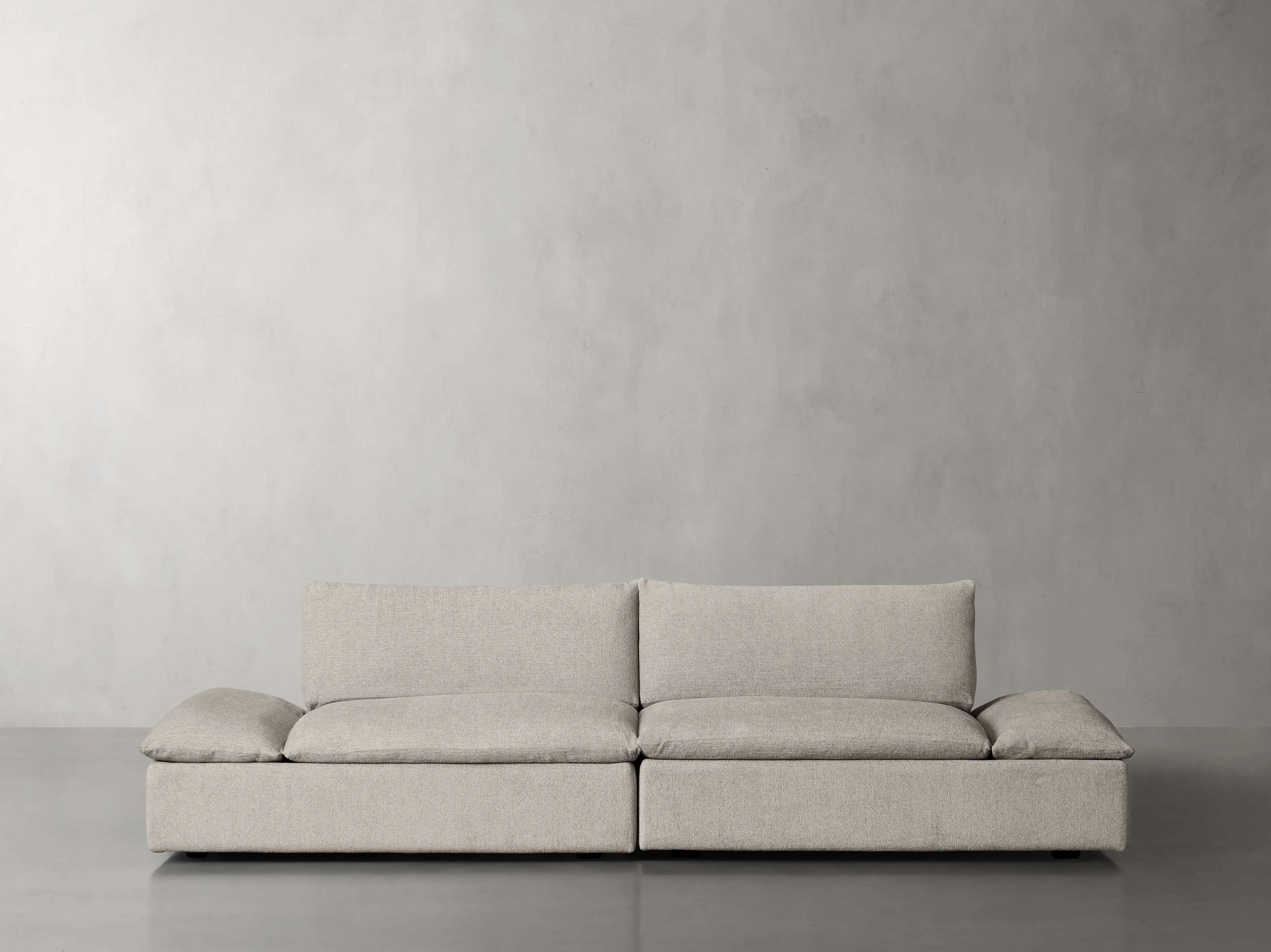 Bergen Two Piece Adjustable Arm Modular Sofa