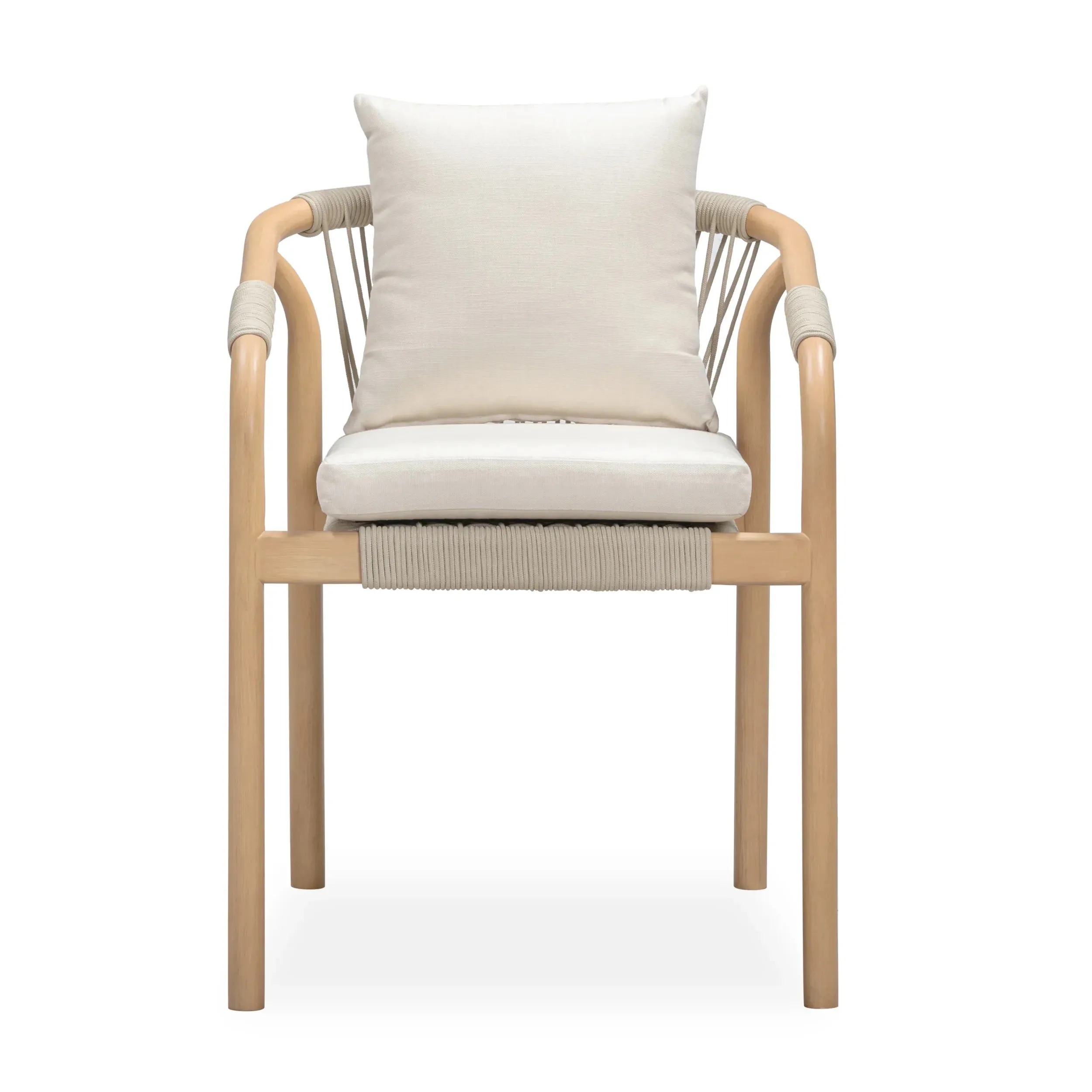 Burnett Outdoor Dining Chair - Eucalyptus / Beige
