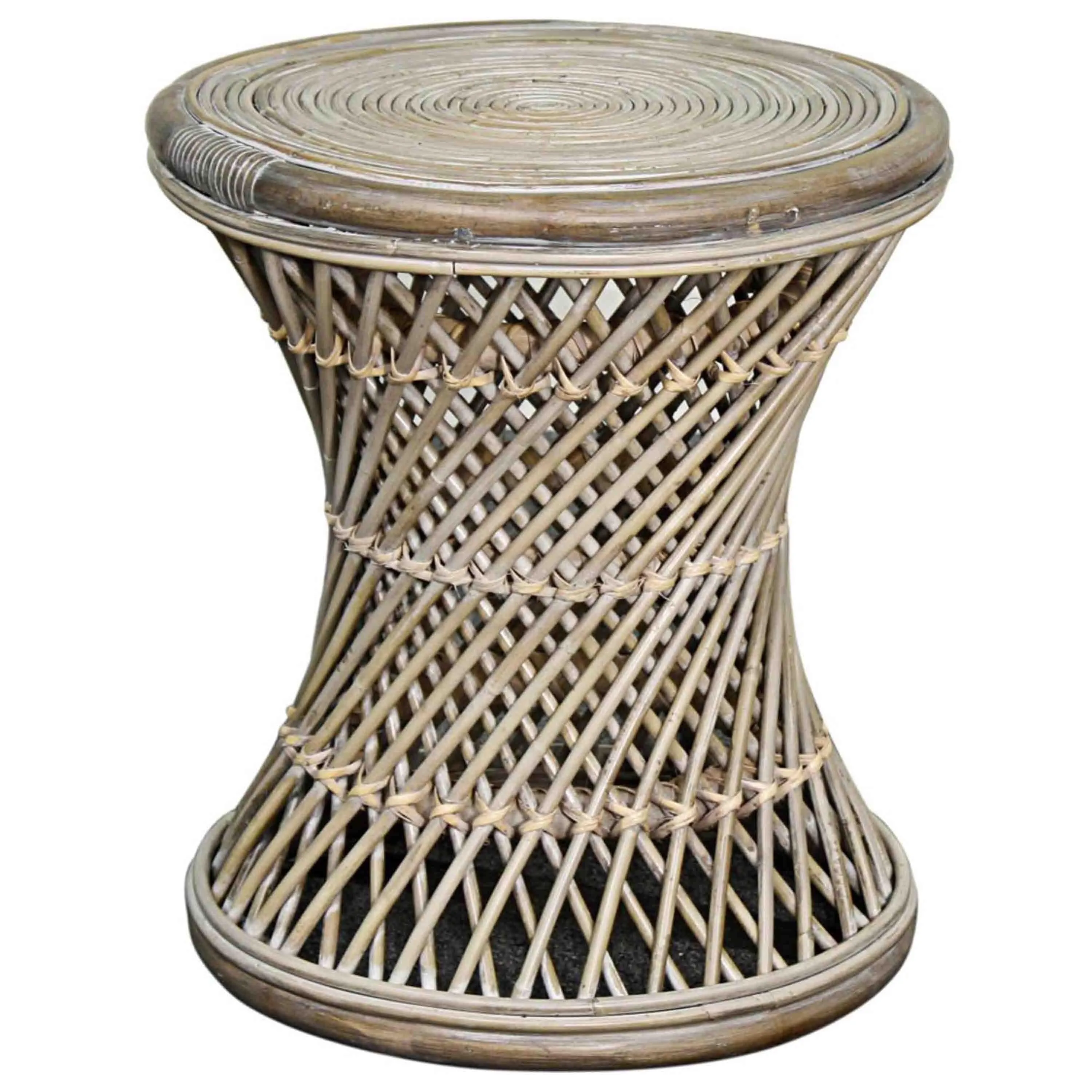 Calero Rattan Round Stool GRAY