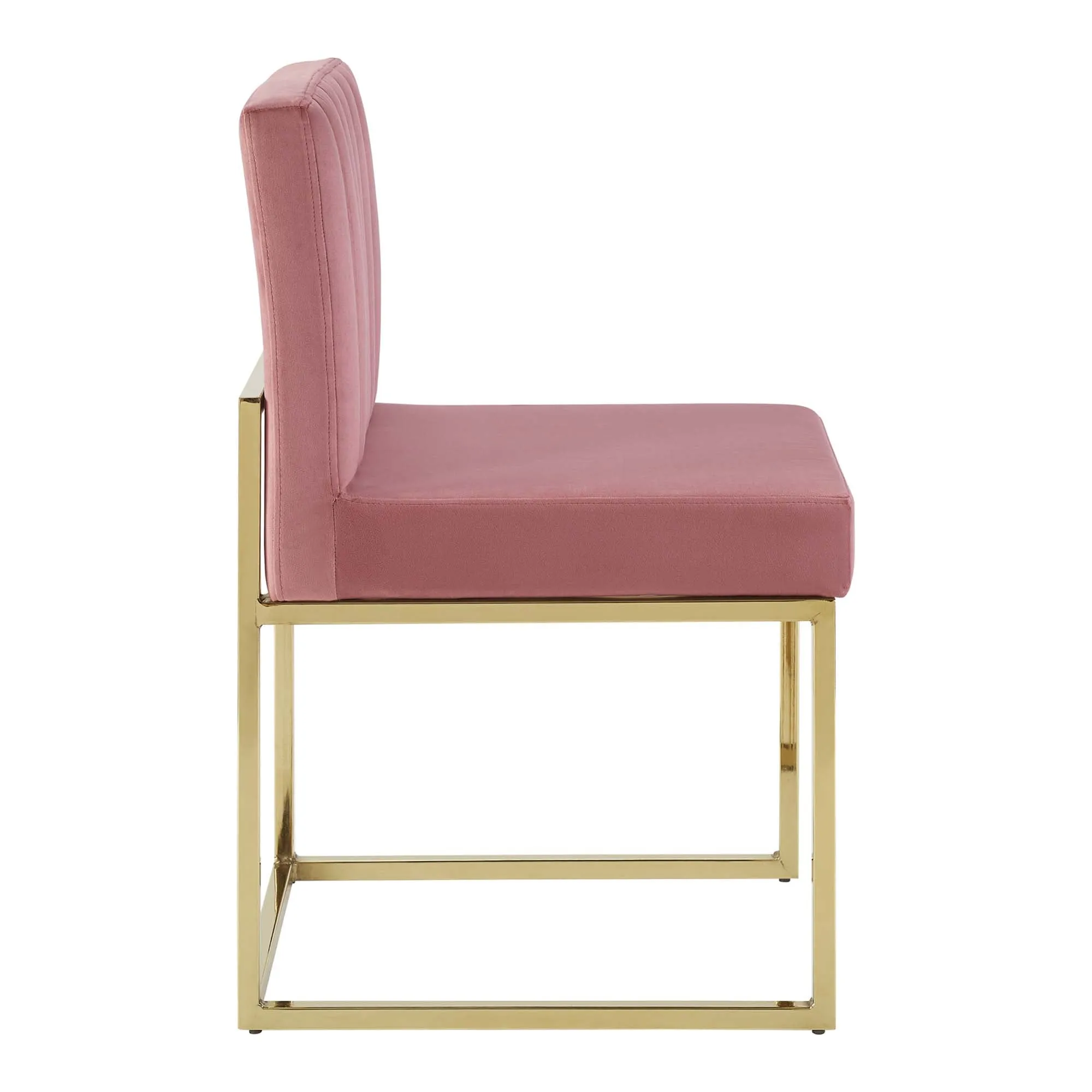 Carriage Channel Tufted Sled Base Performance Velvet Dining Chair by Modway