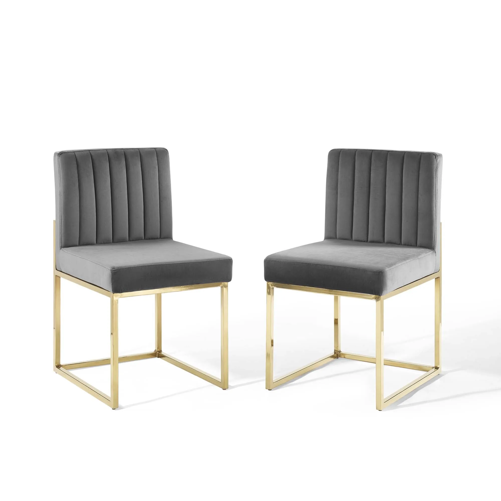 Carriage Performance Velvet Dining Chair Set of 2 by Modway