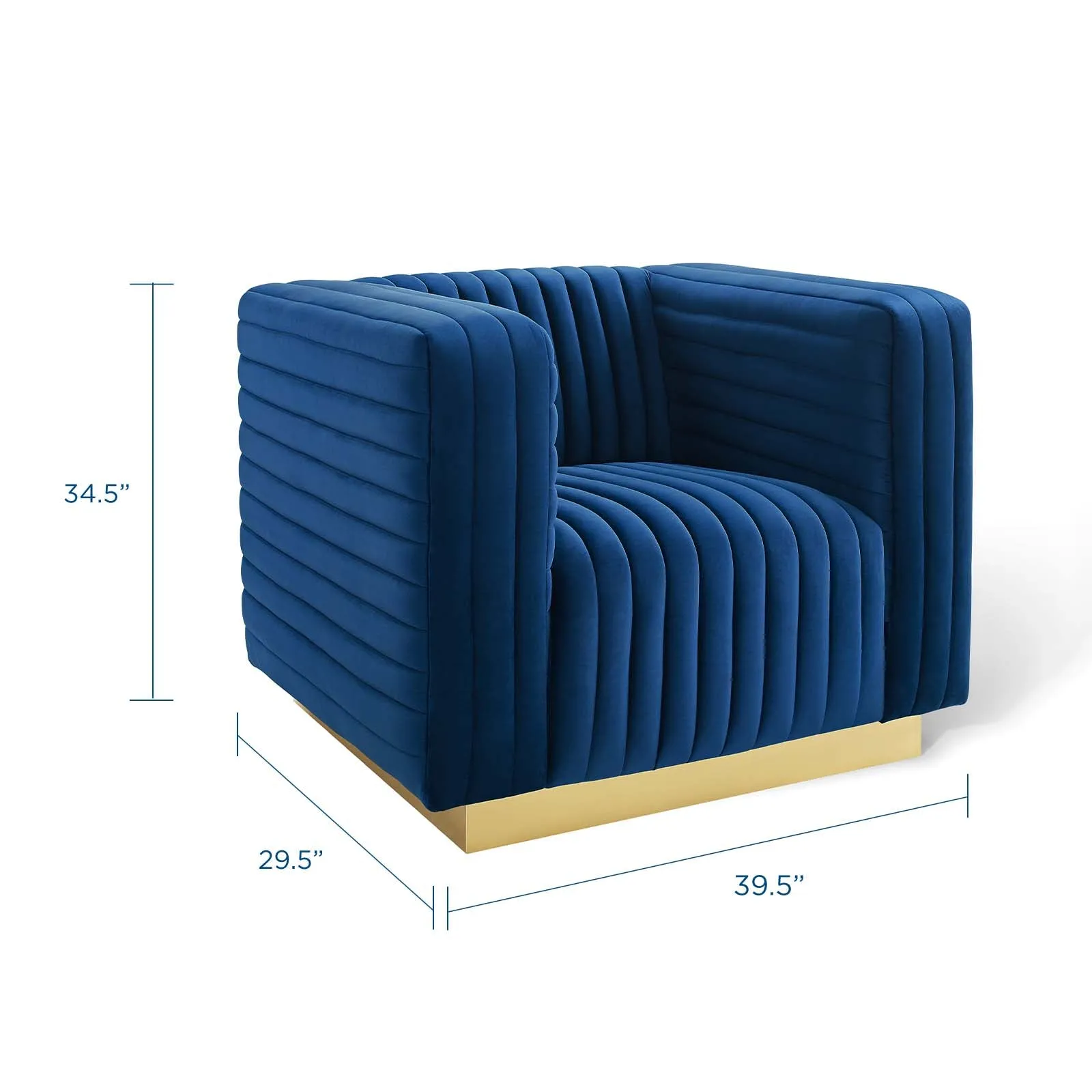Charisma Channel Tufted Performance Velvet Accent Armchair by Modway