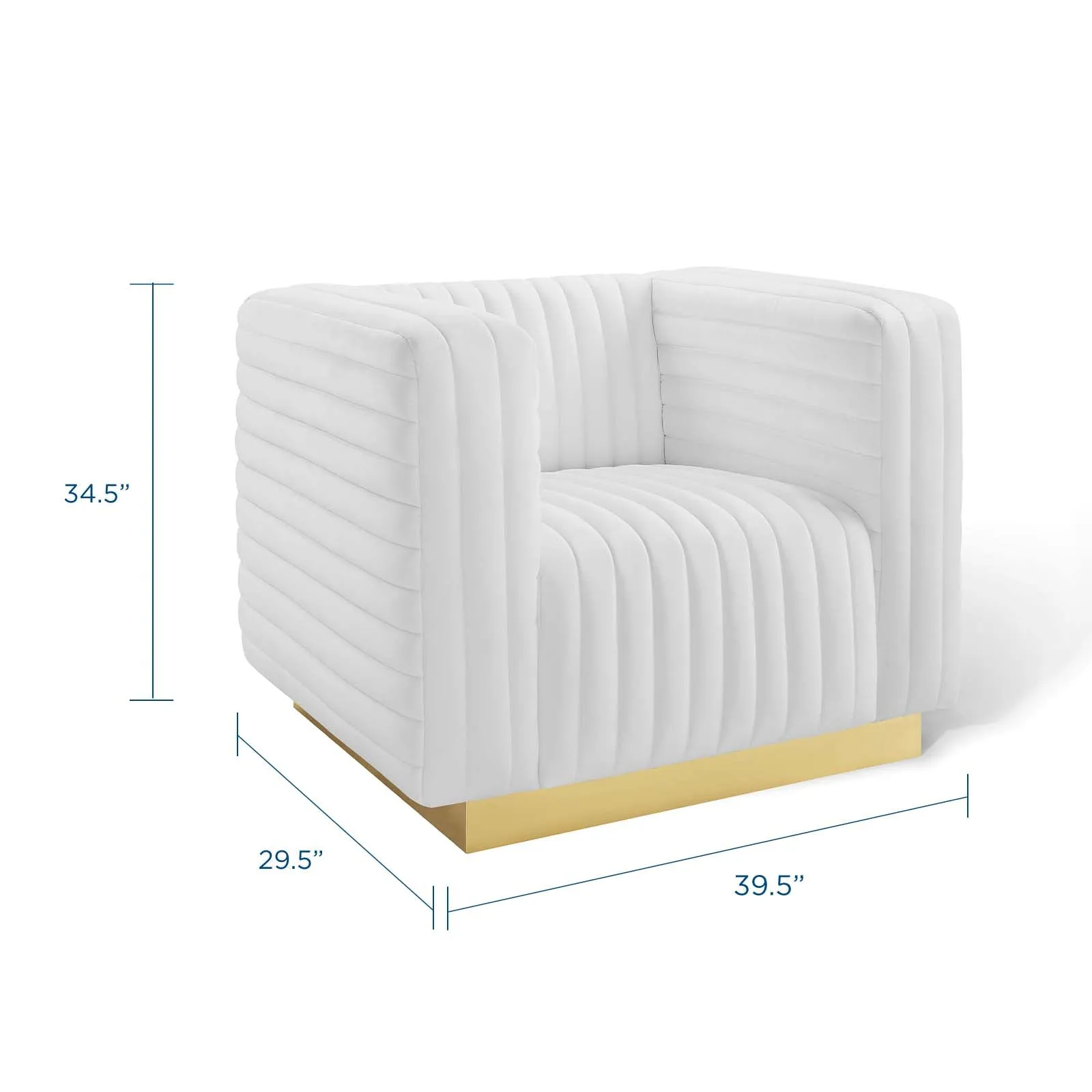 Charisma Channel Tufted Performance Velvet Accent Armchair by Modway