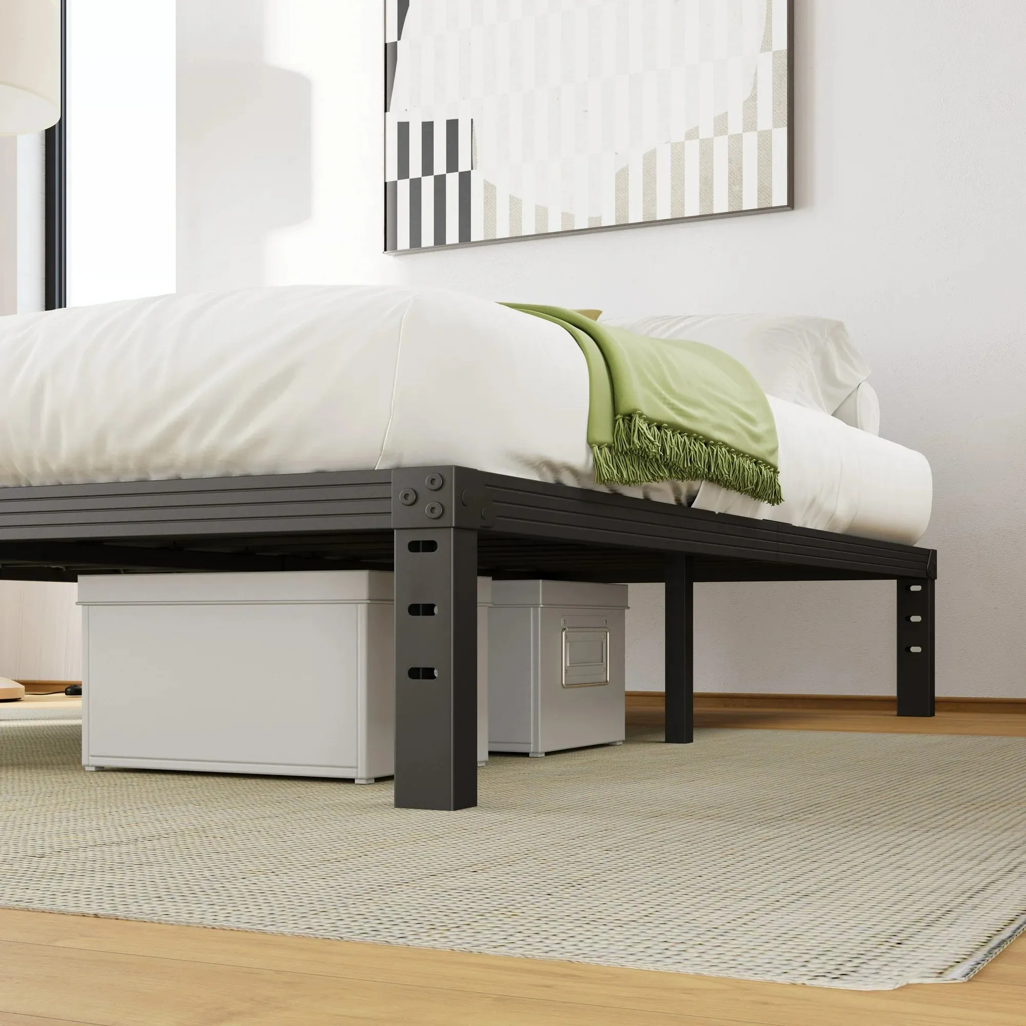 COMASACH 350X 12" Queen Bed Frame, Black