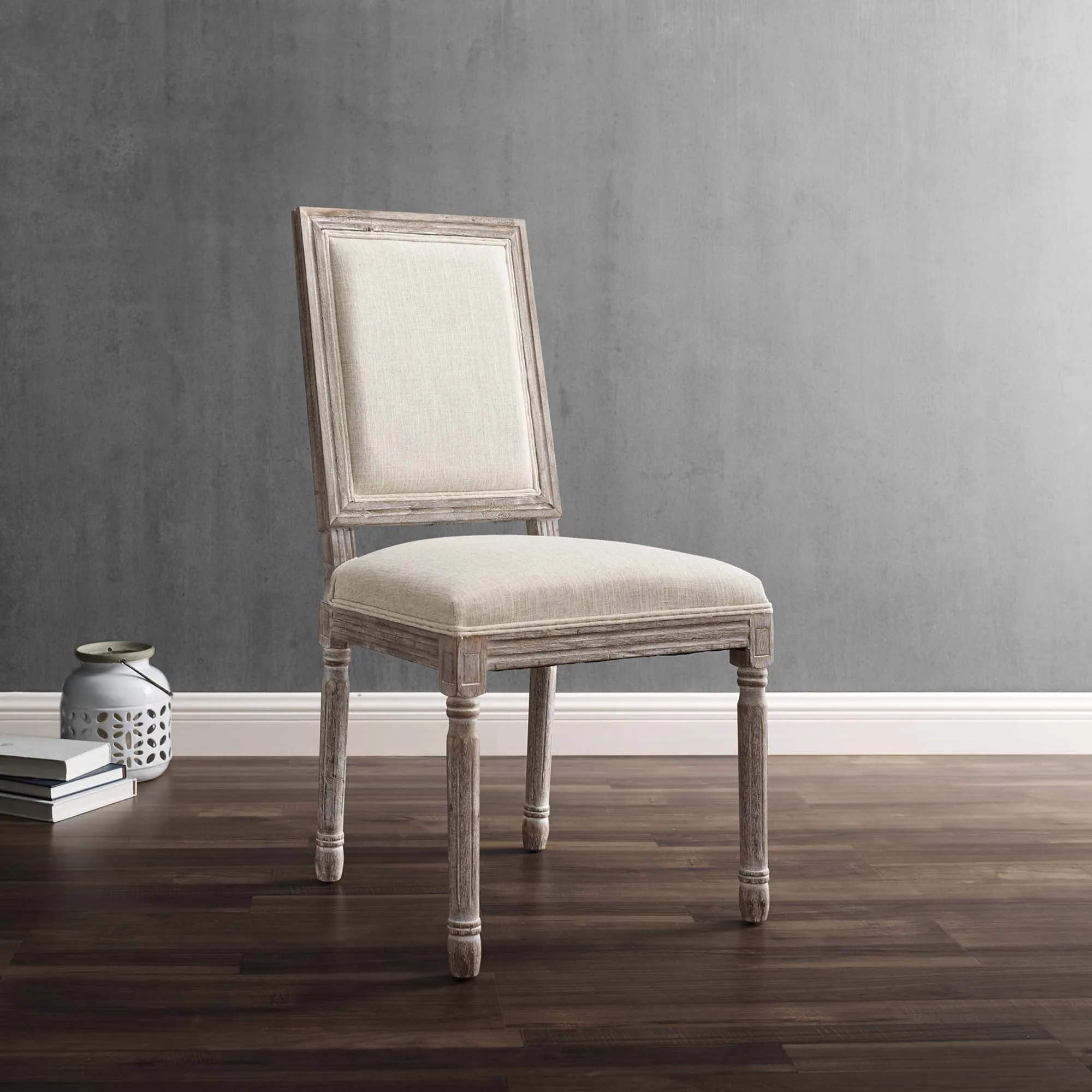 Court Vintage French Upholstered Fabric Dining Side Chair by Modway