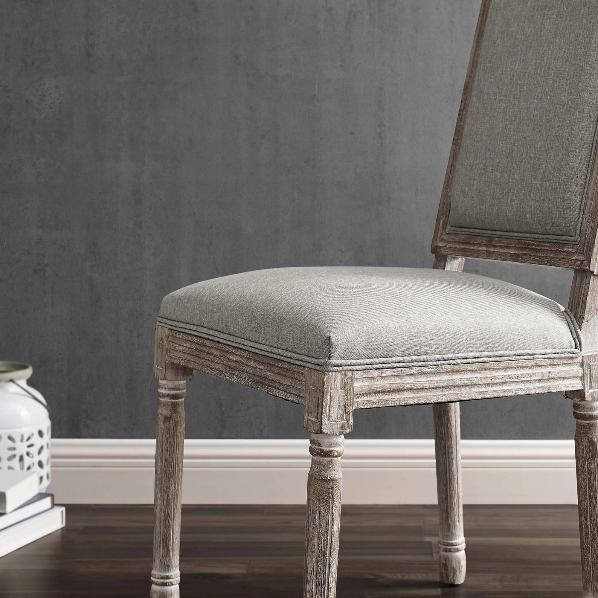 Court Vintage French Upholstered Fabric Dining Side Chair by Modway