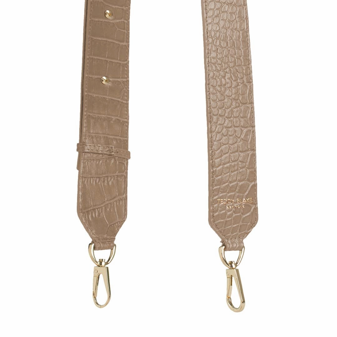 Croco Leather Wide Strap - Light Beige