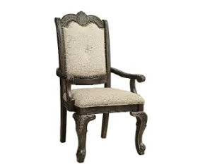 Crown Mark Kiera Beige/Grey Dining Arm Chair