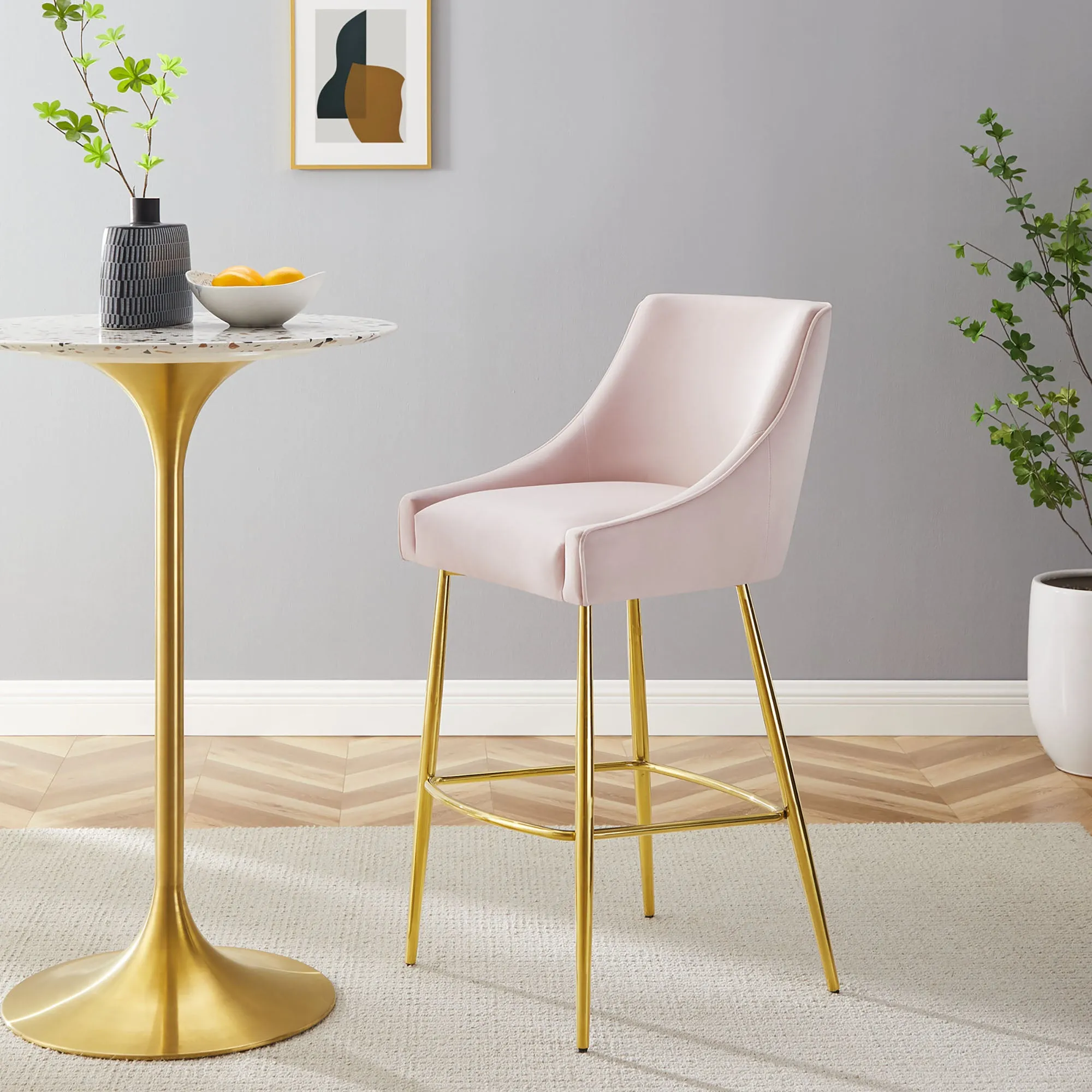 Discern Performance Velvet Bar Stool by Modway