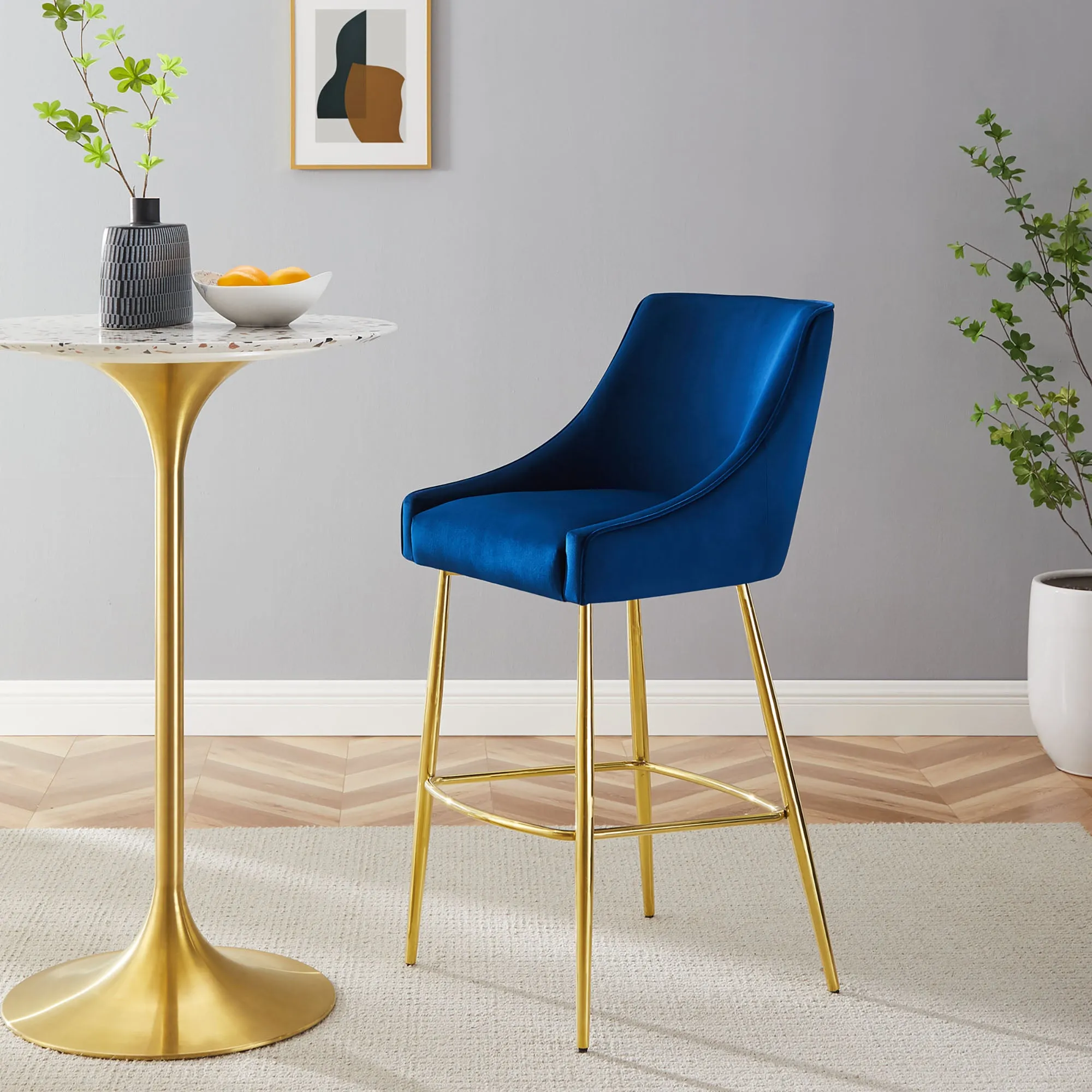 Discern Performance Velvet Bar Stool by Modway