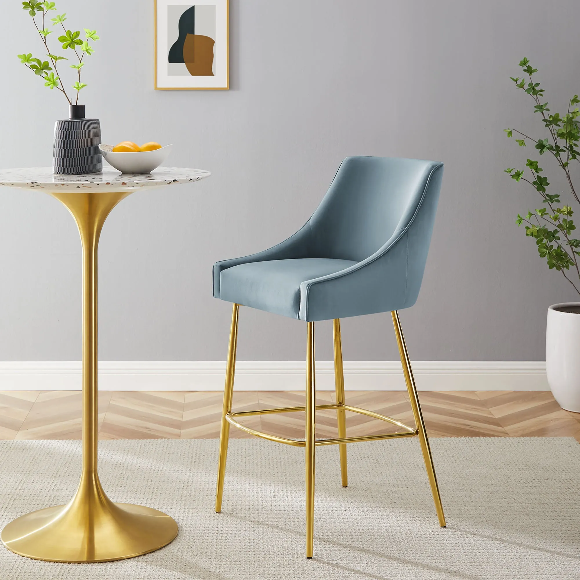 Discern Performance Velvet Bar Stool by Modway