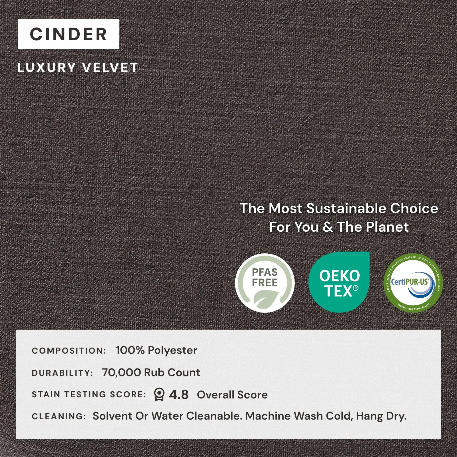 Elevate Comfort Layer Set for 2-Seater | Luxury Velvet in Cinder