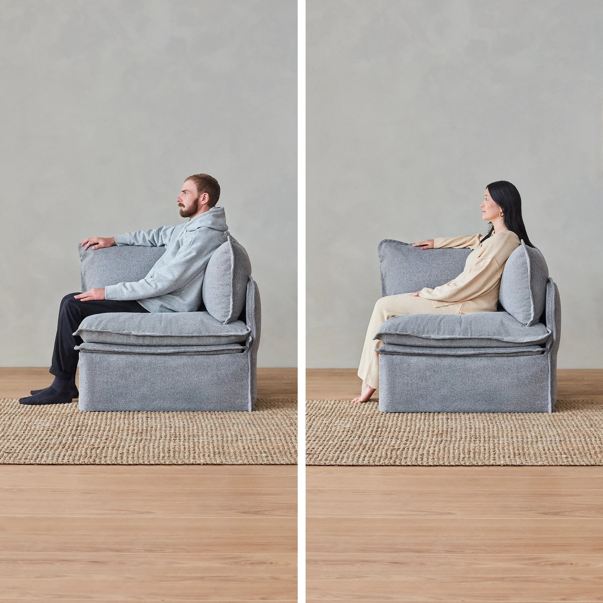 Elevate Comfort Layer Set for 3-Seater Sofa   Armchair Set | Blended Weave in Oat