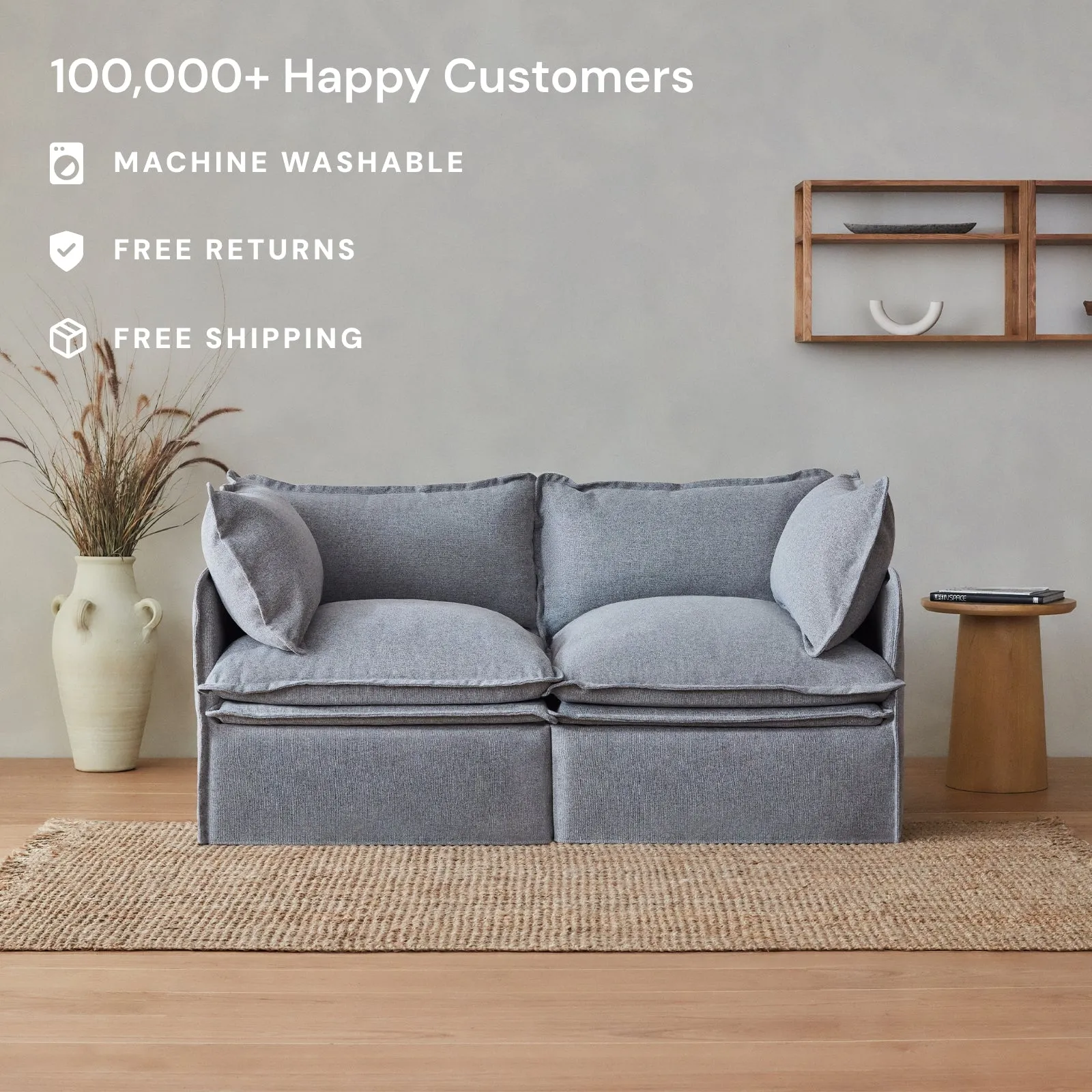 Elevate Comfort Layer Set for 3-Seater Sofa   Armchair Set | Blended Weave in Oat