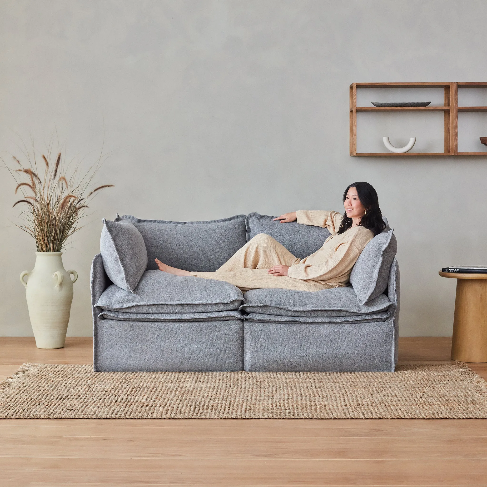 Elevate Comfort Layer Set for 3-Seater Sofa   Armchair Set | Knit Boucle in Mousse