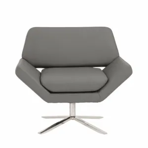 Ellis Lounge Chair GREY/STAINLESS STEEL