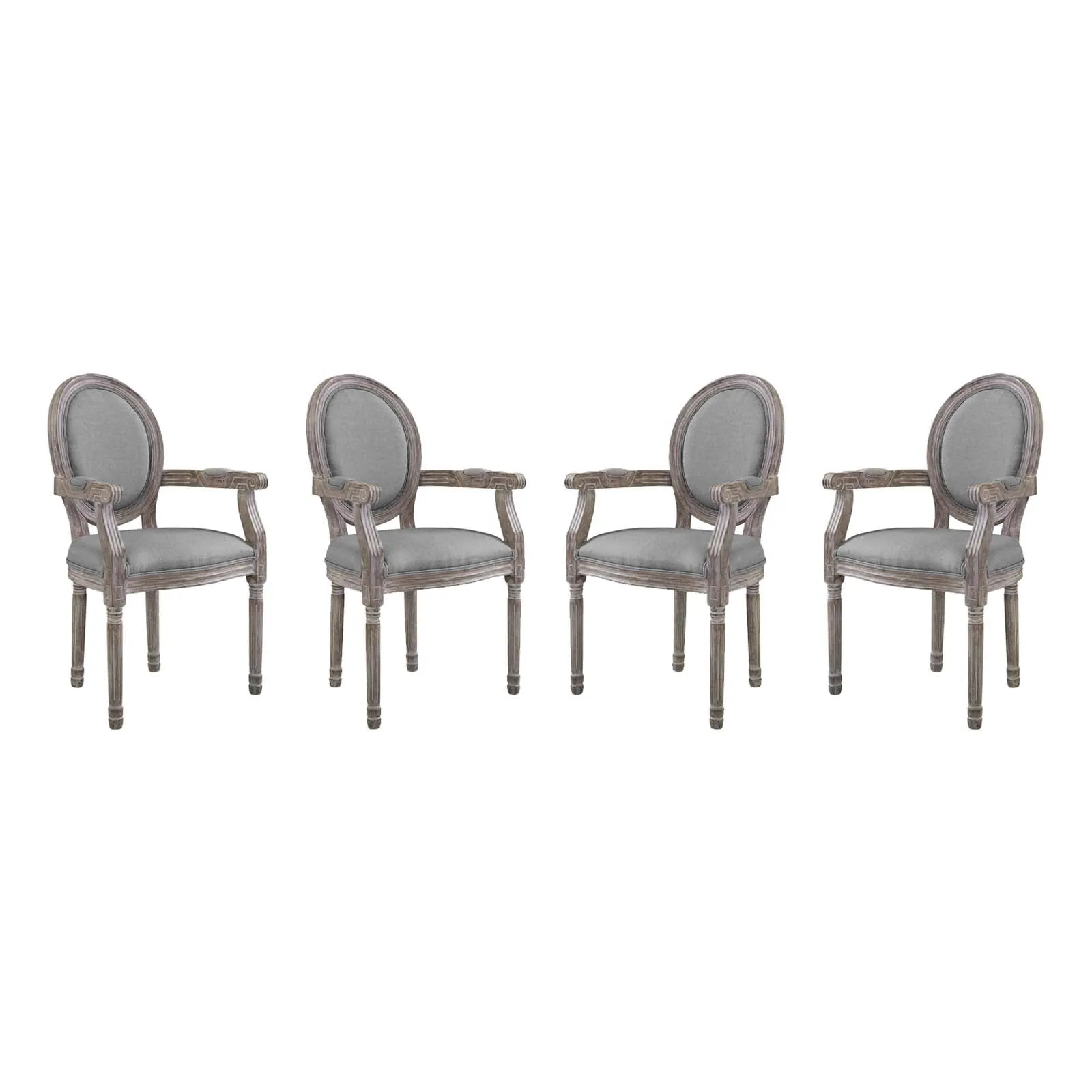Emanate Dining Armchair Upholstered Fabric Set of 4 by Modway