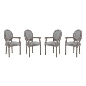 Emanate Dining Armchair Upholstered Fabric Set of 4 by Modway