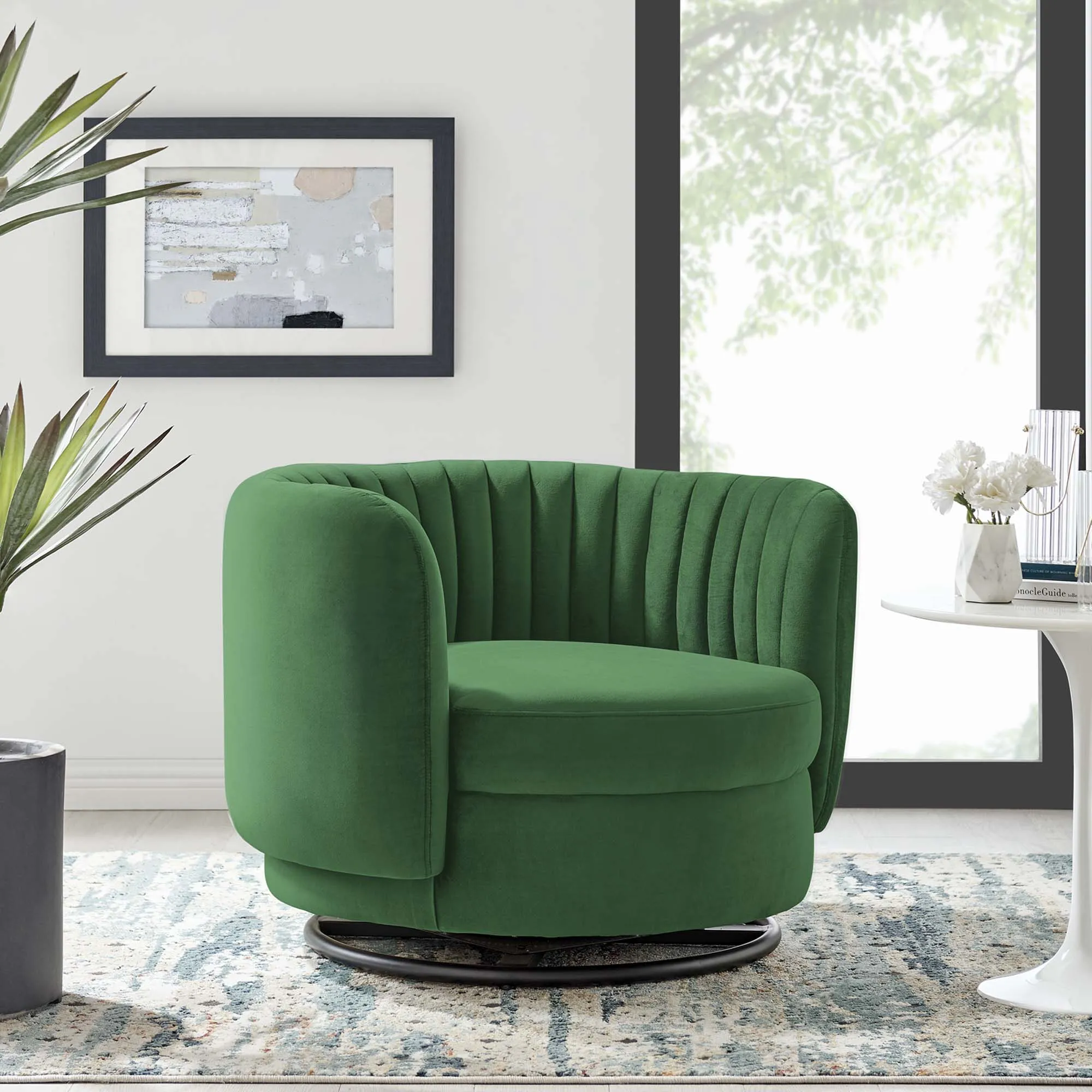 Embrace Tufted Performance Velvet Performance Velvet Swivel Chair by Modway