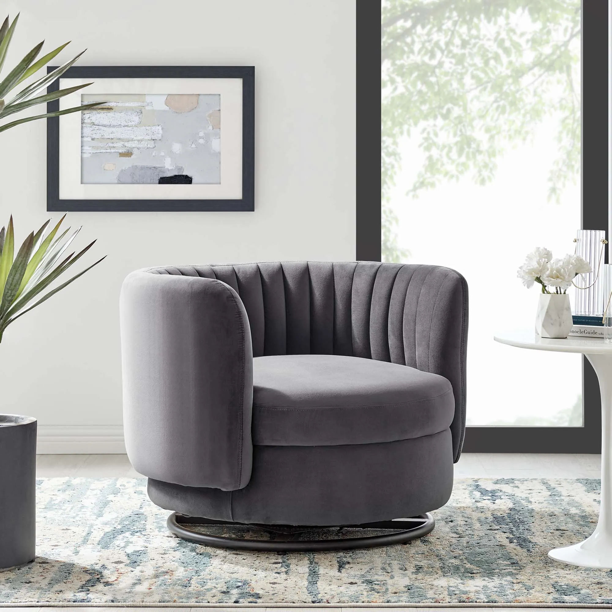 Embrace Tufted Performance Velvet Performance Velvet Swivel Chair by Modway