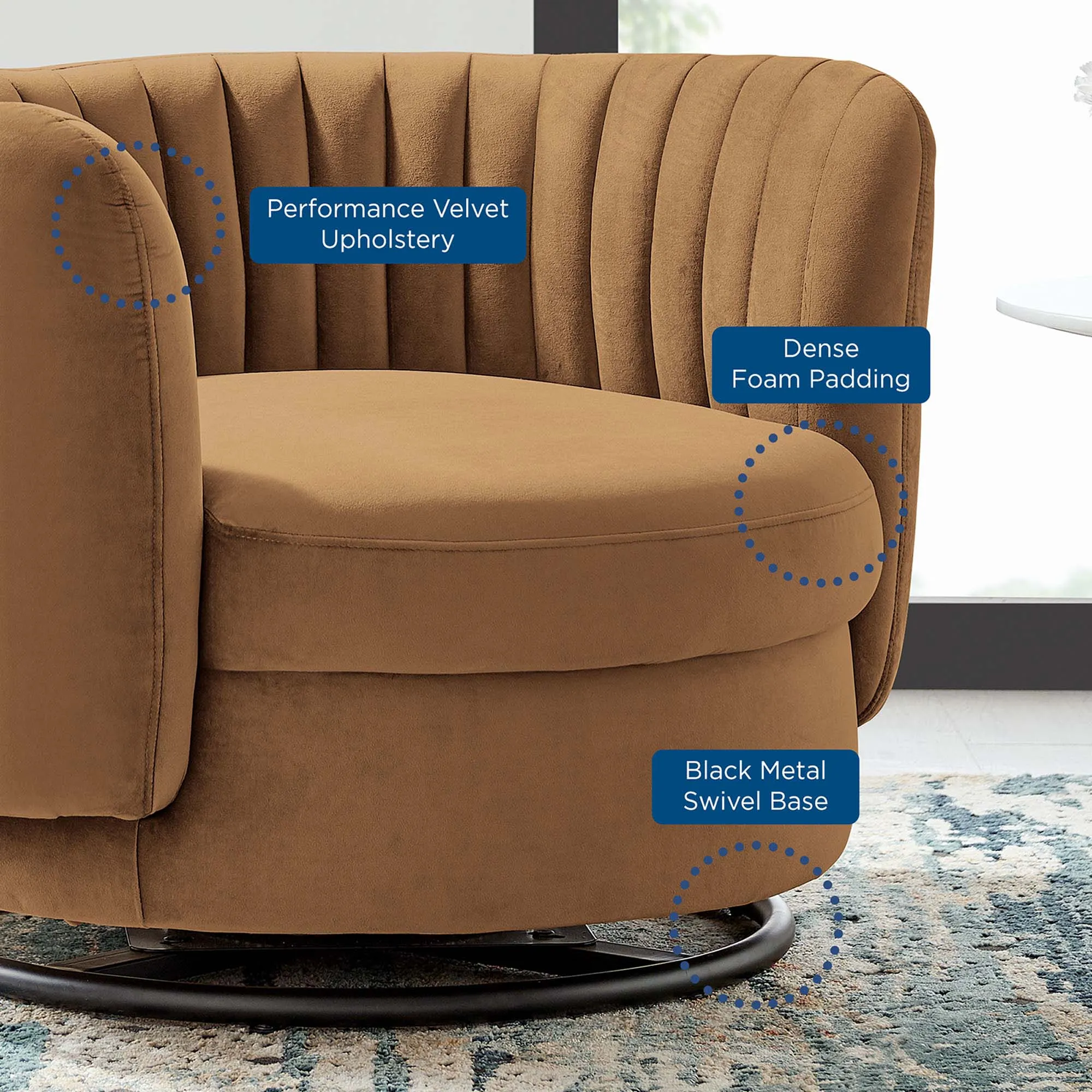 Embrace Tufted Performance Velvet Performance Velvet Swivel Chair by Modway