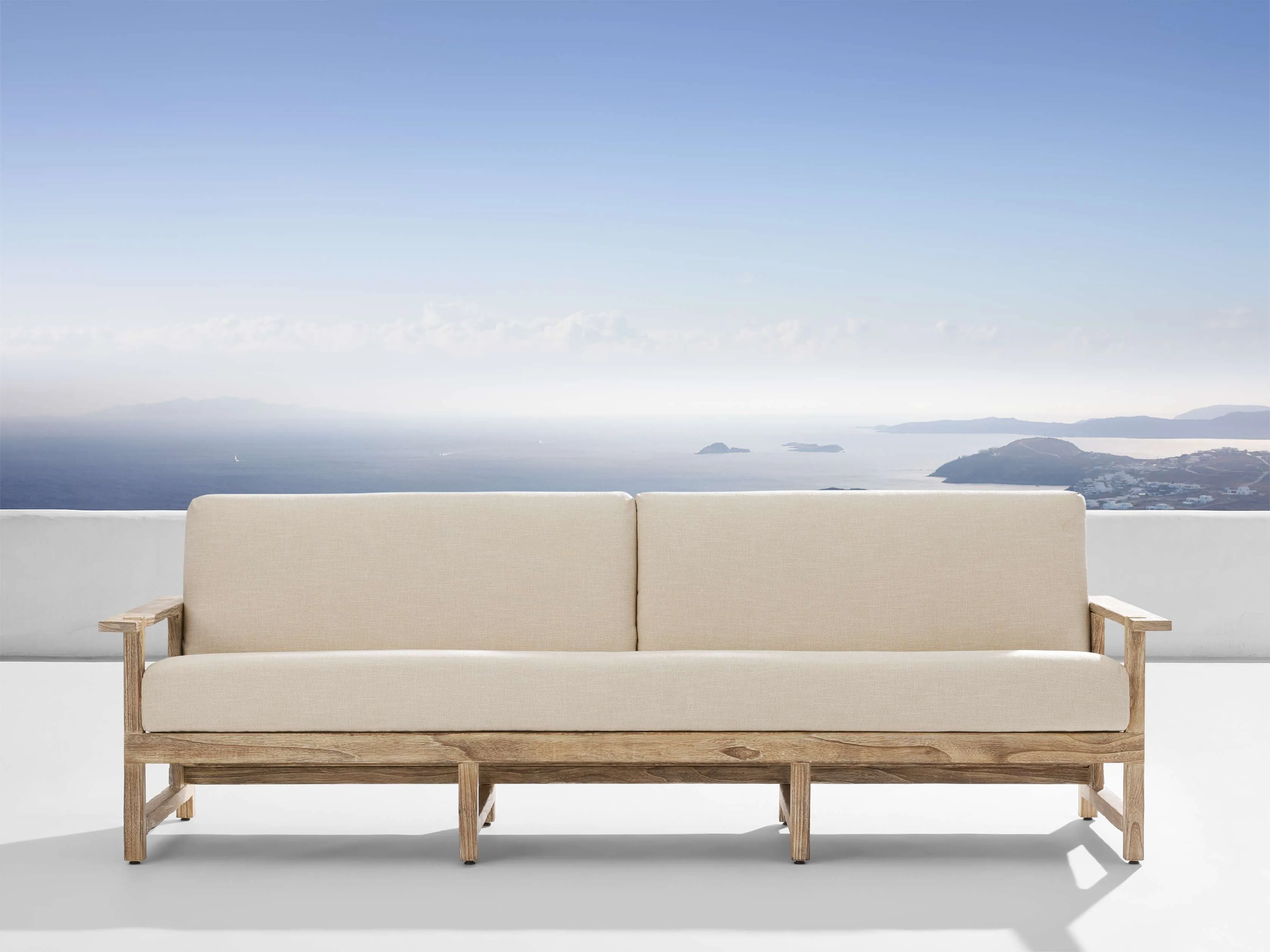 Emmons Outdoor Sofa in Eden Flax