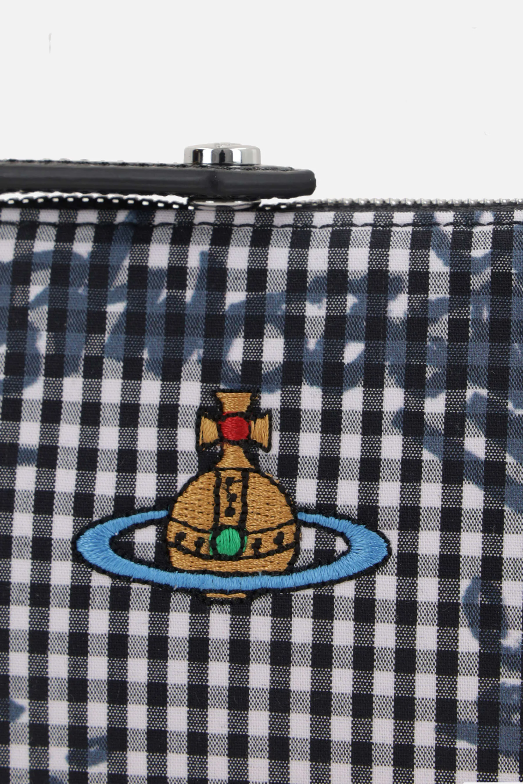 Gingham fabric coin purse