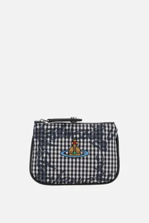 Gingham fabric coin purse