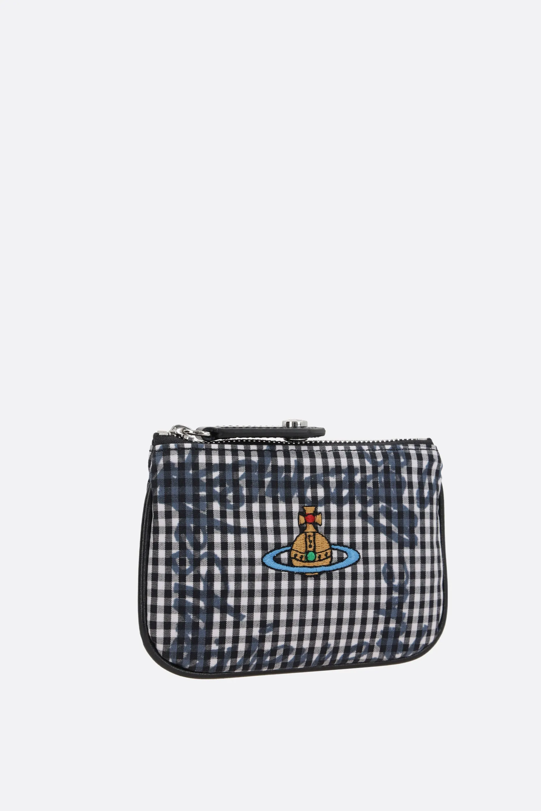Gingham fabric coin purse