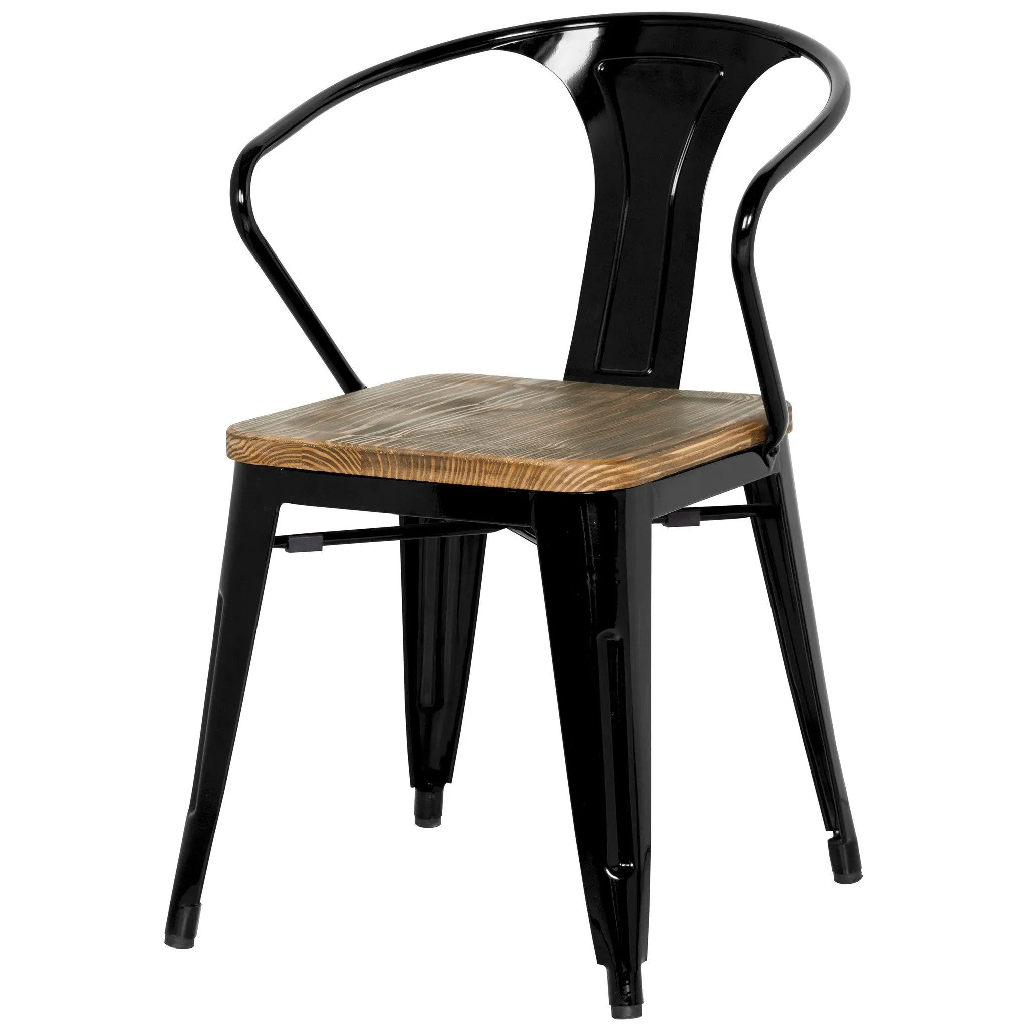 Grand Metal Arm Chair- Set of 4 BLACK