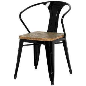 Grand Metal Arm Chair- Set of 4 BLACK