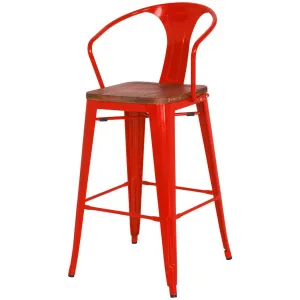 Grand Metal Bar Chair- Set of 4 RED