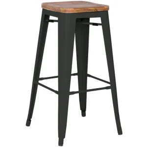 Grand Metal Bar Stool- Set of 4 BLACK