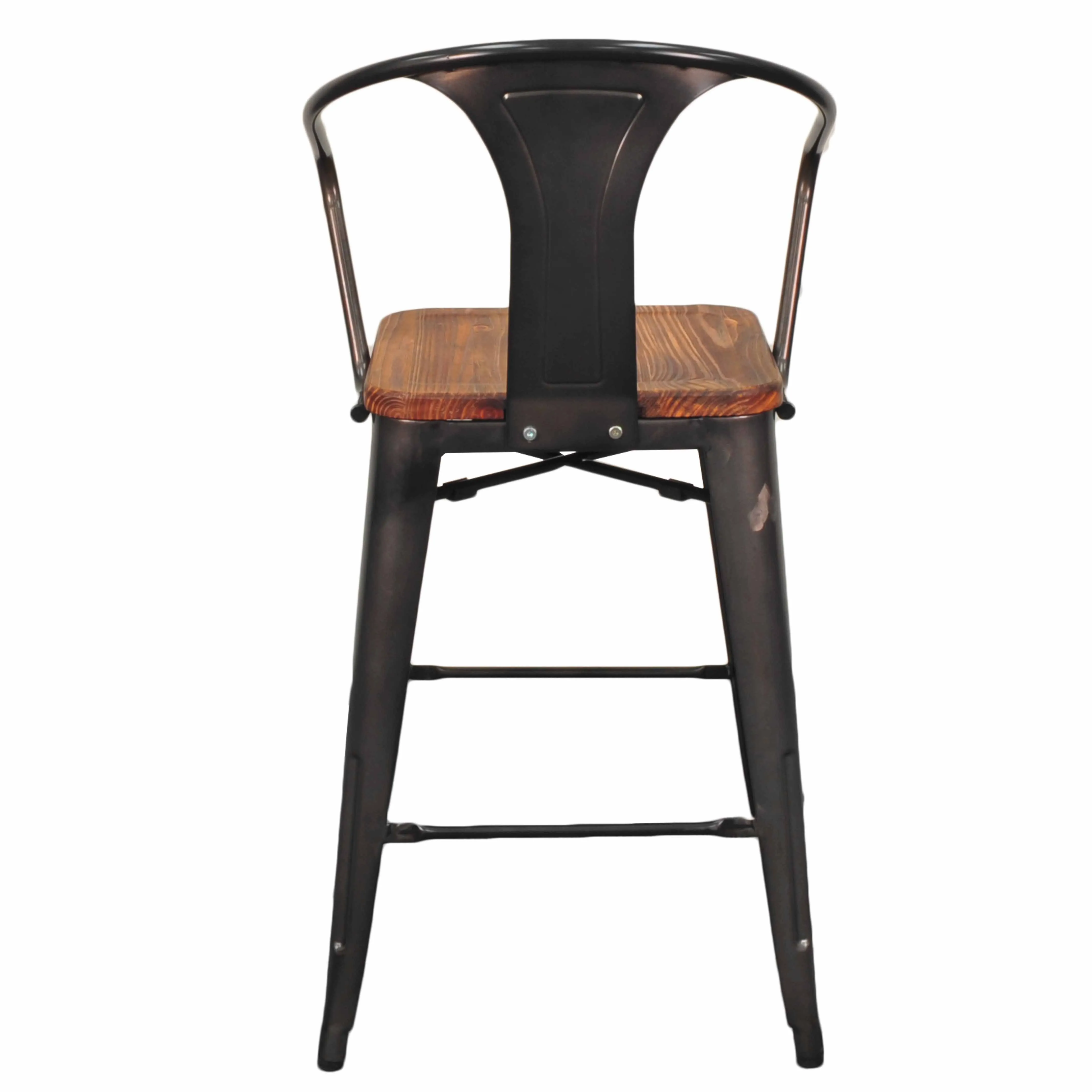 Grand Metal Counter Chair- Set of 4 GUNMETAL