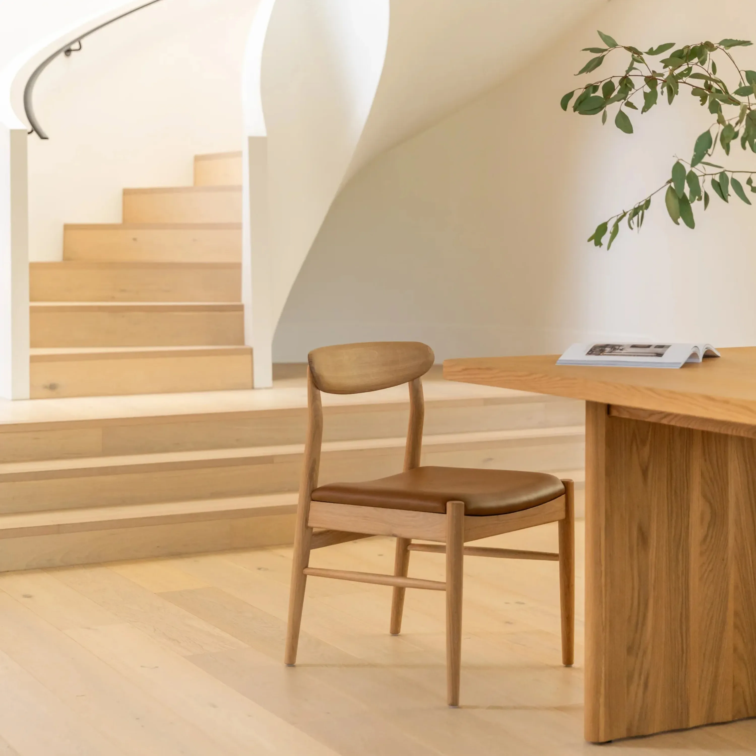 Henri Dining Chair - Oak / Tan Leather