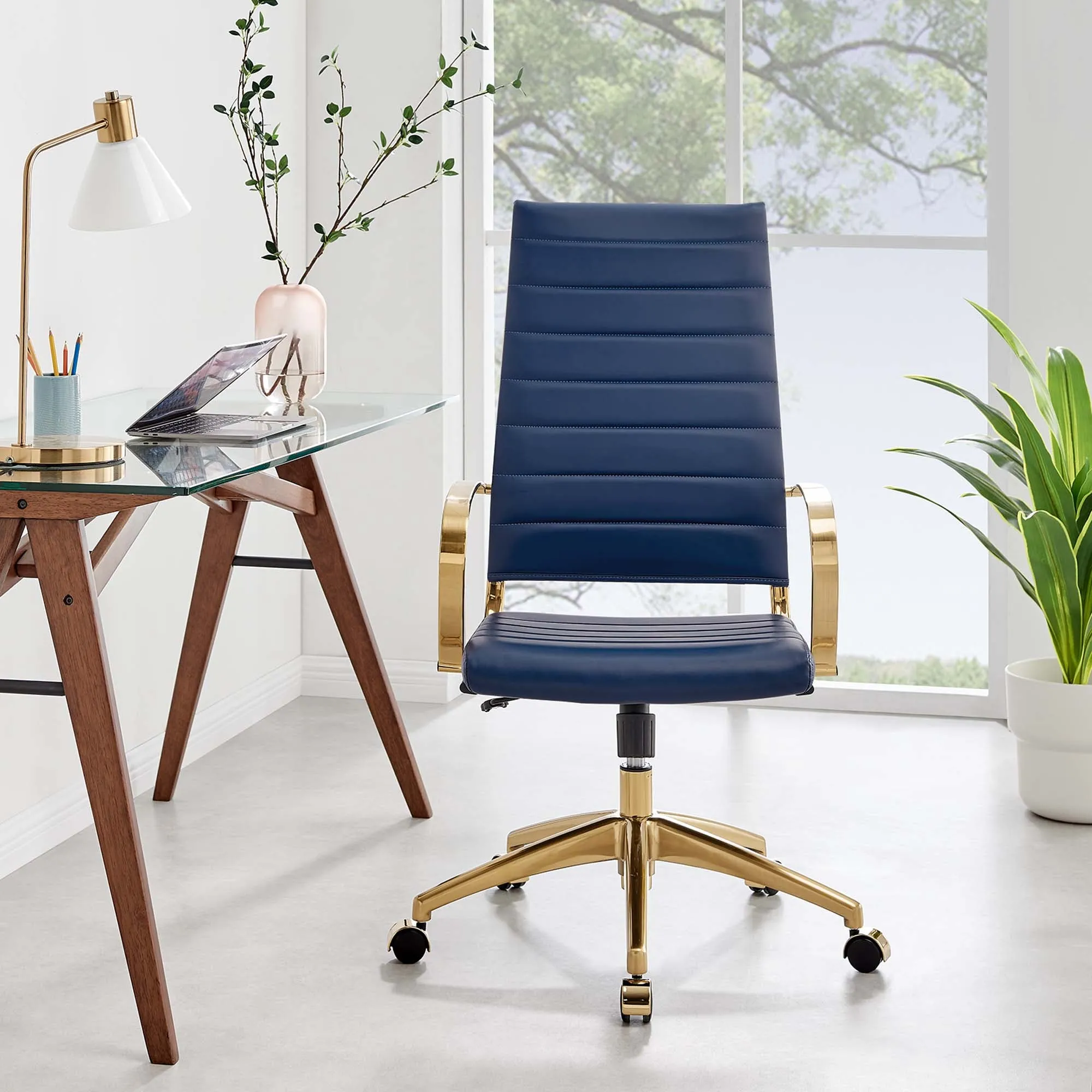 Jive Gold Stainless Steel Highback Office Chair by Modway