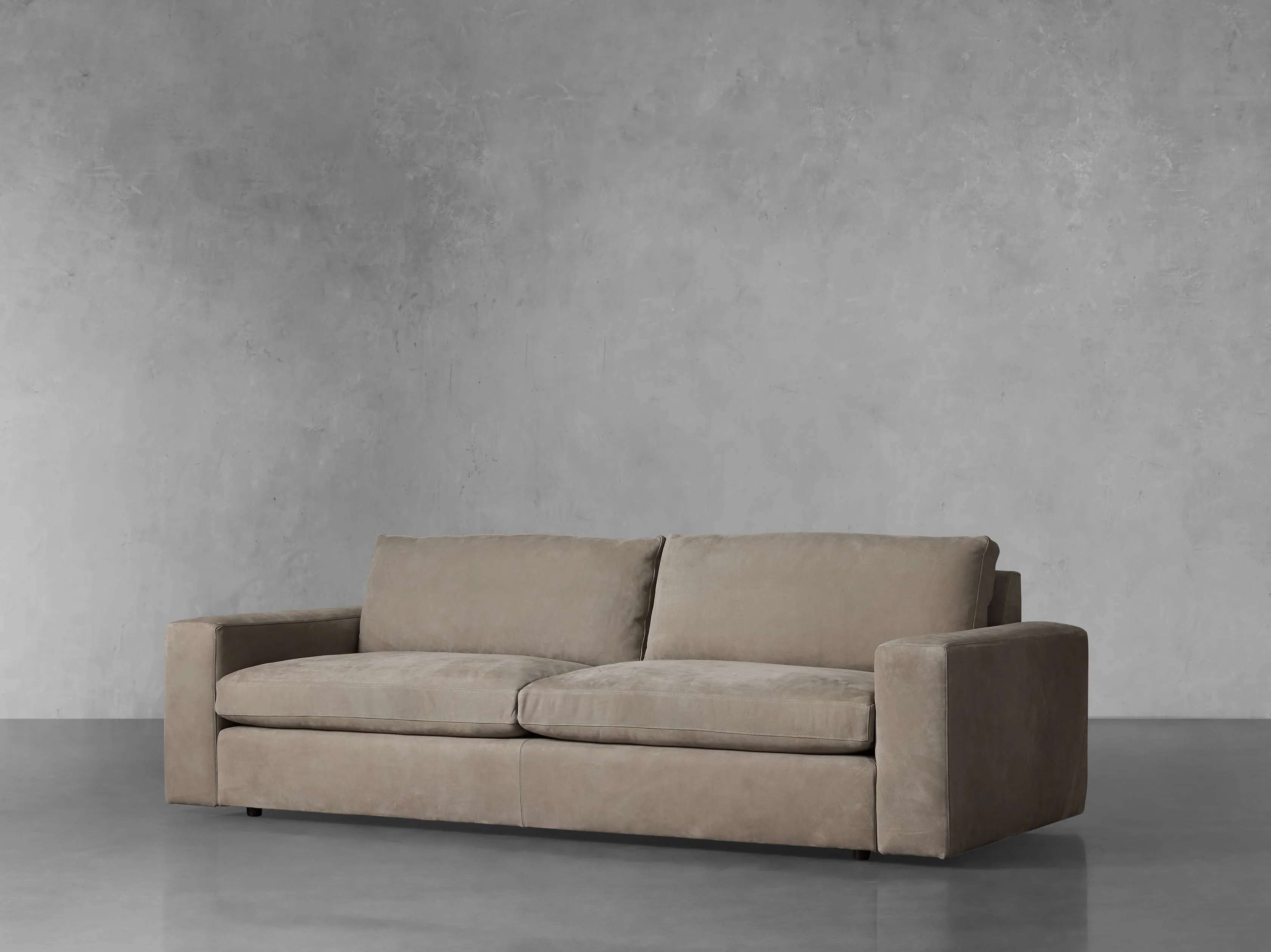 Kipton Wide Arm Nubuck Leather Sofa