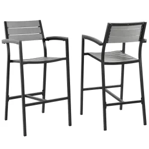 Maine Bar Stool Outdoor Patio Set of 2 by Modway