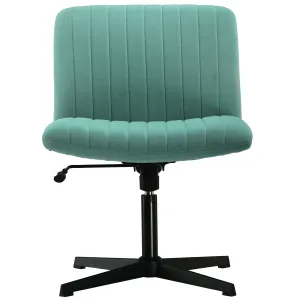Mainstays CHW-316-Green Oversized Wide Seat Channel Upholstered Office Criss-Cross Chair, Velvet Green Sage