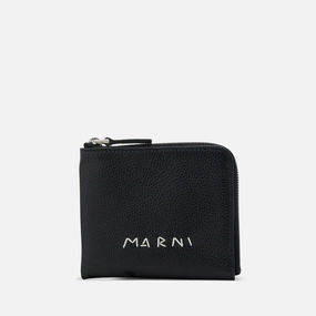 Marni Mending Zip-Around Wallet Black